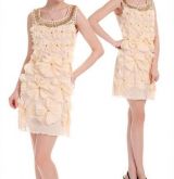 Vestido de Festa Stereo Floral Gold