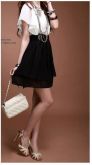 Charmoso Vestido em Chiffon"Hingh Frills" mais cinto.