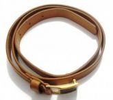 Cinto Liso Marrom Claro Dourado (1,5cm) - Cod.96074b