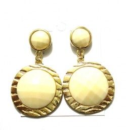 Brinco Pedraria Bege Dourado-Cod  57288 e
